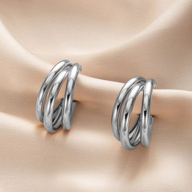 

Minimalist Hoop Earrings, Silver