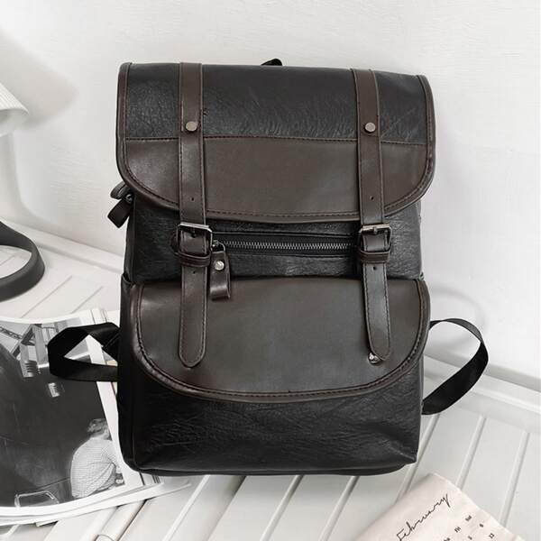 

Men Buckle Backpack, Black