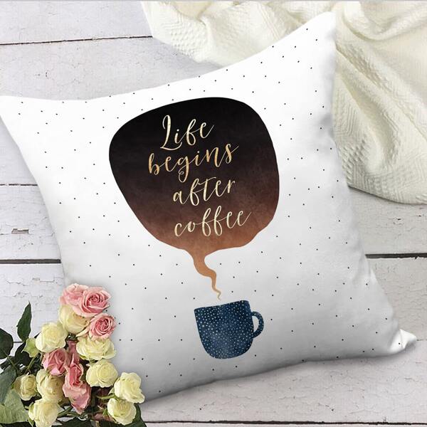 

Slogan Graphic Cushion Cover Without Filler, Multicolor