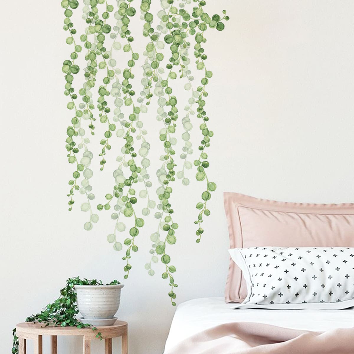 

1sheet Leaf Pattern Wall Sticker, Green