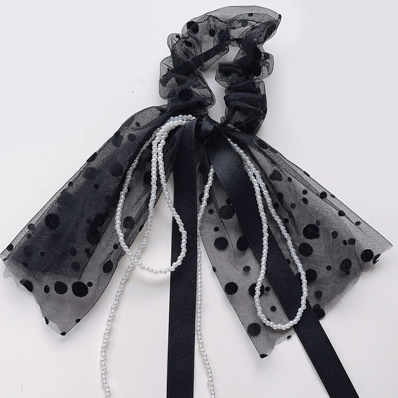 

1pc Faux Pearl Decor Scrunchie, Multicolor