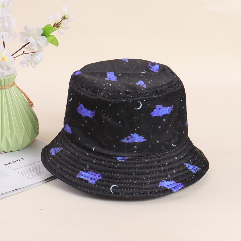 

Space Print Bucket Hat, Black
