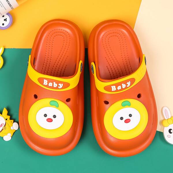 

Toddler Girls Cartoon Appliques Vented Clogs, Orange