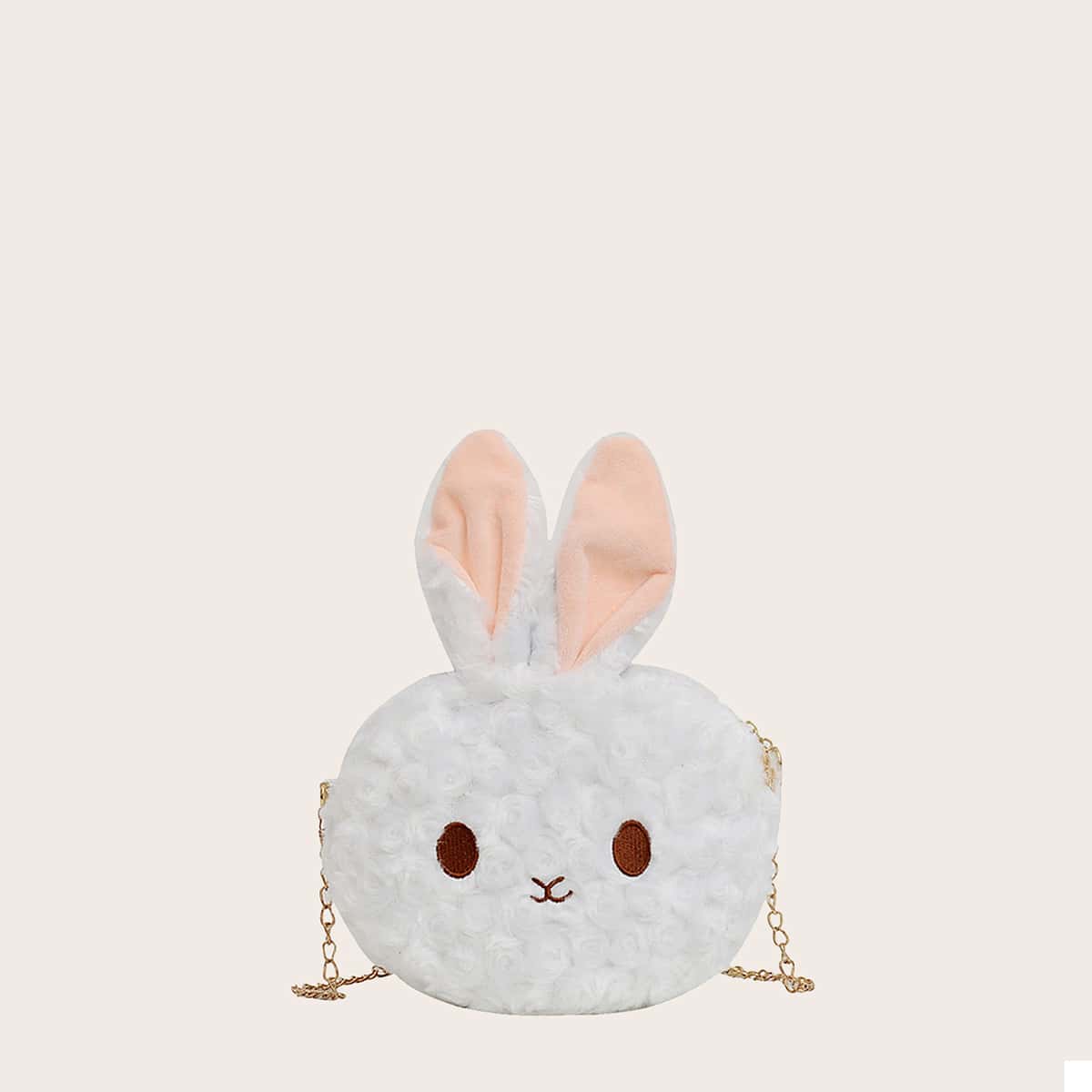 

Cartoon Rabbit Crossbody Bag, White