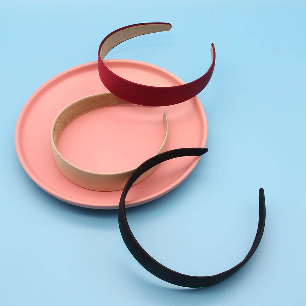 

3pcs Solid Headband, Multicolor