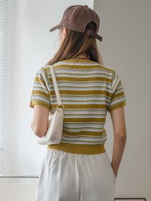 DAZY Striped Knit Top - Multicolor - View 2