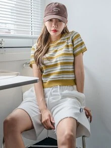 DAZY Striped Knit Top - Multicolor - View 5