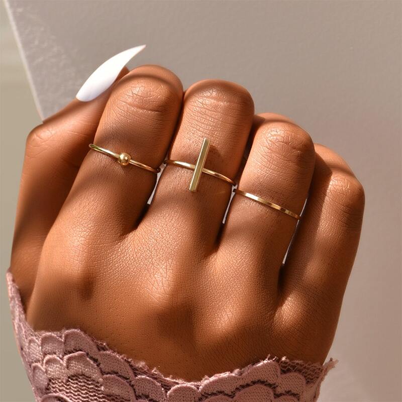 

3pcs Minimalist Ring, Gold