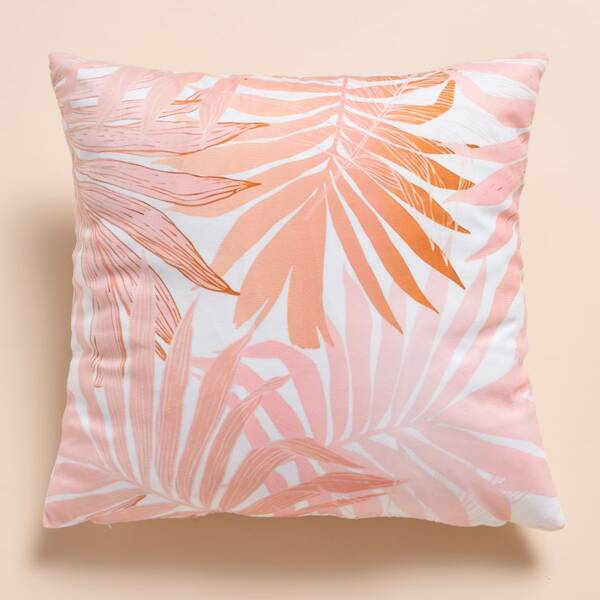 

Leaf Print Cushion Cover Without Filler, Multicolor