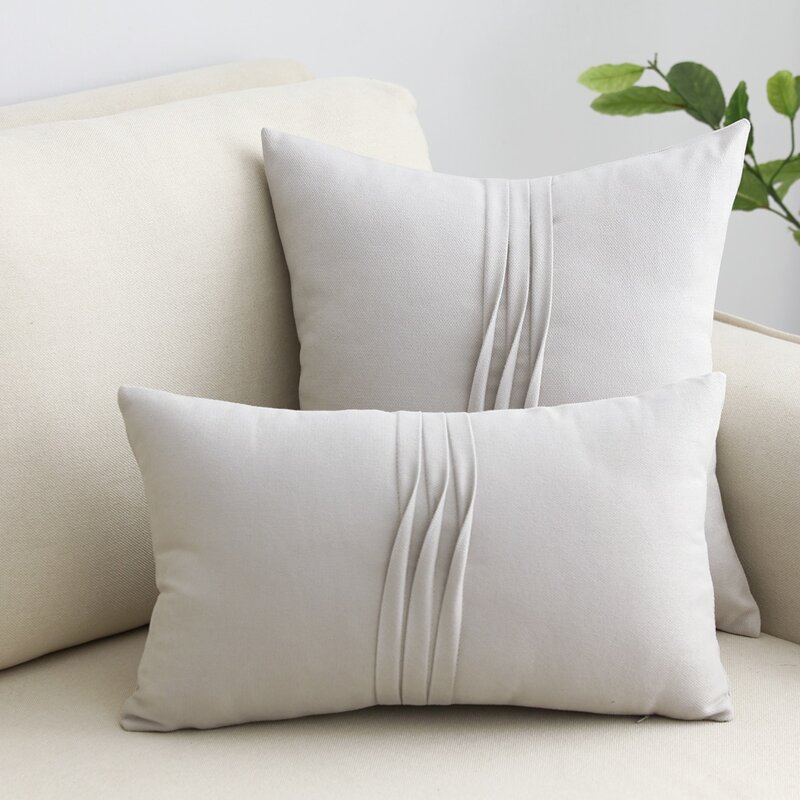 

1pc Plain Cushion Cover Without Filler, Light grey
