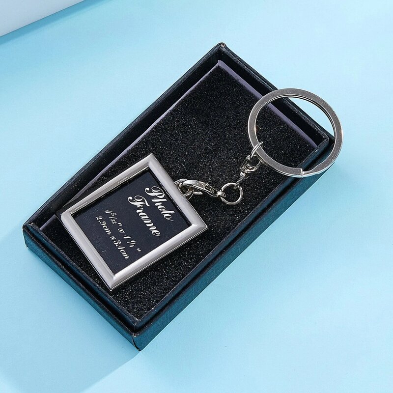 

Photo Frame Charm Keychain, Black
