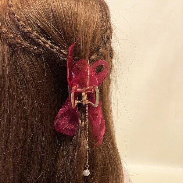 

Bow Decor Hair Claw, Red