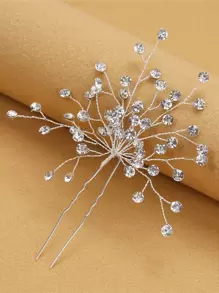 Rhinestone trang trí tóc ghim - Bạc - Xem 1