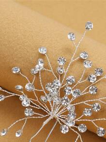 Rhinestone trang trí tóc ghim - Bạc - Xem 3