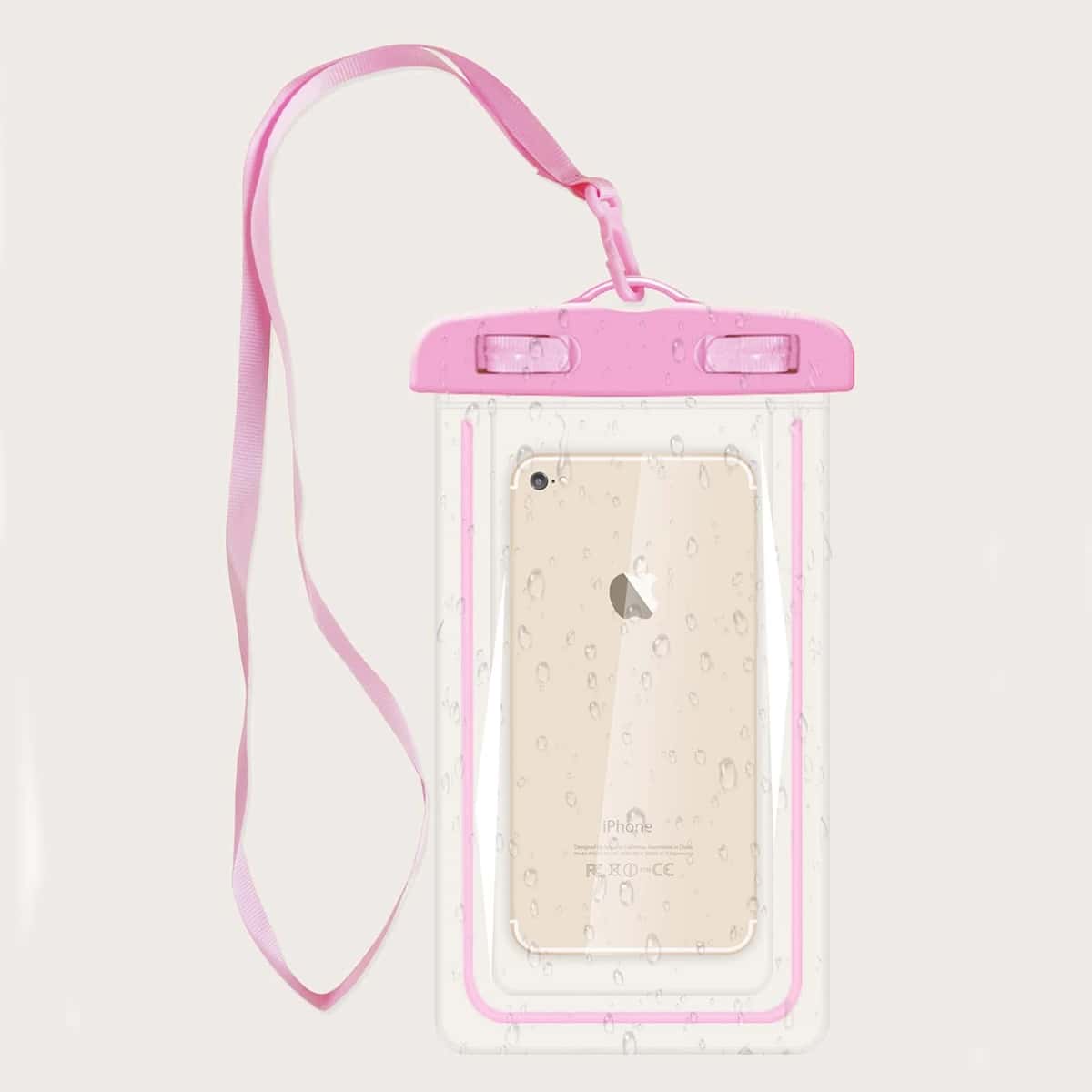 

Clear Waterproof Phone Bag, Pink