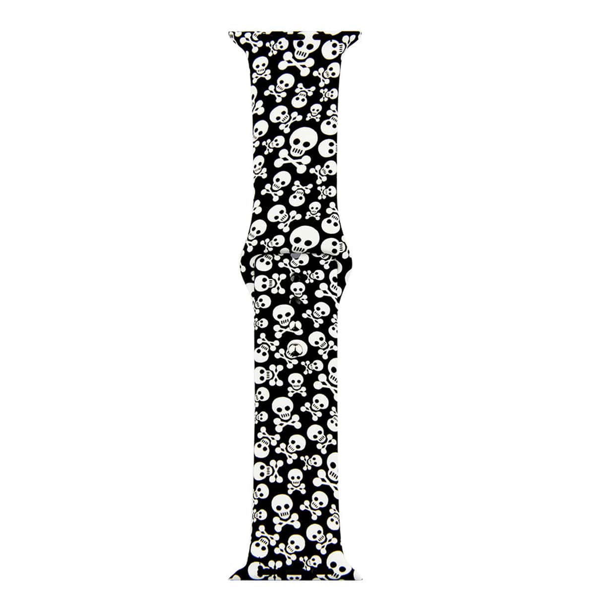 

Silicone Skeleton Pattern Watchband For iWatch, Black and white