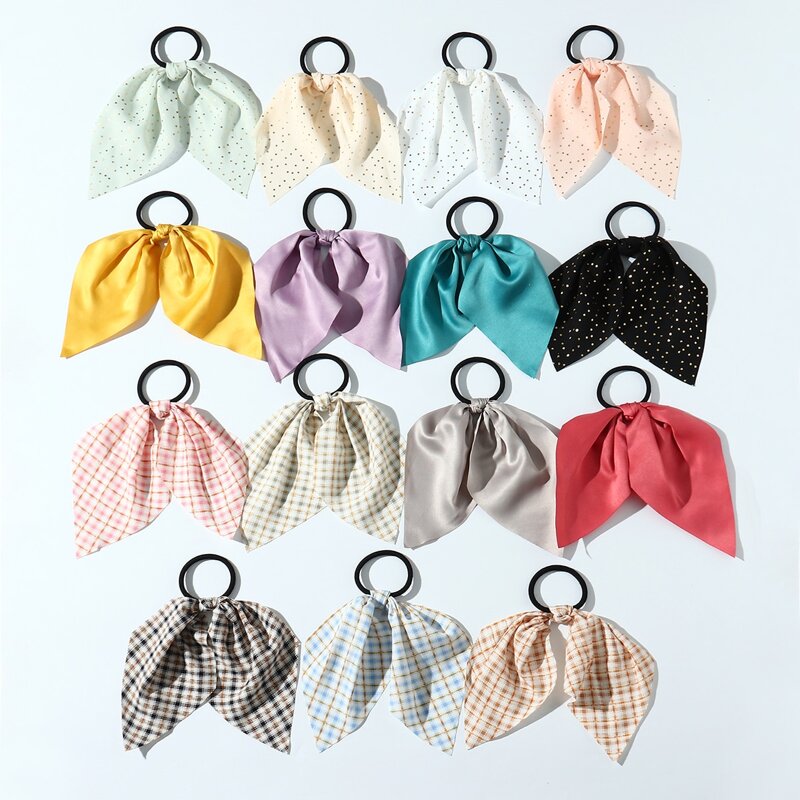 

15pcs Plaid Graphic Hair Tie, Multicolor