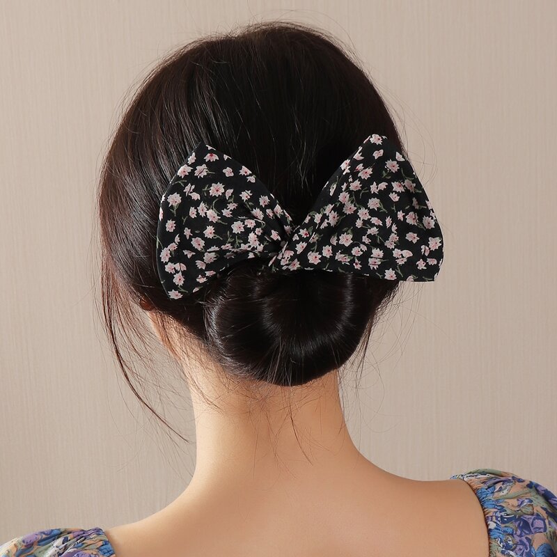 

Flower Print Hair Tie, Black