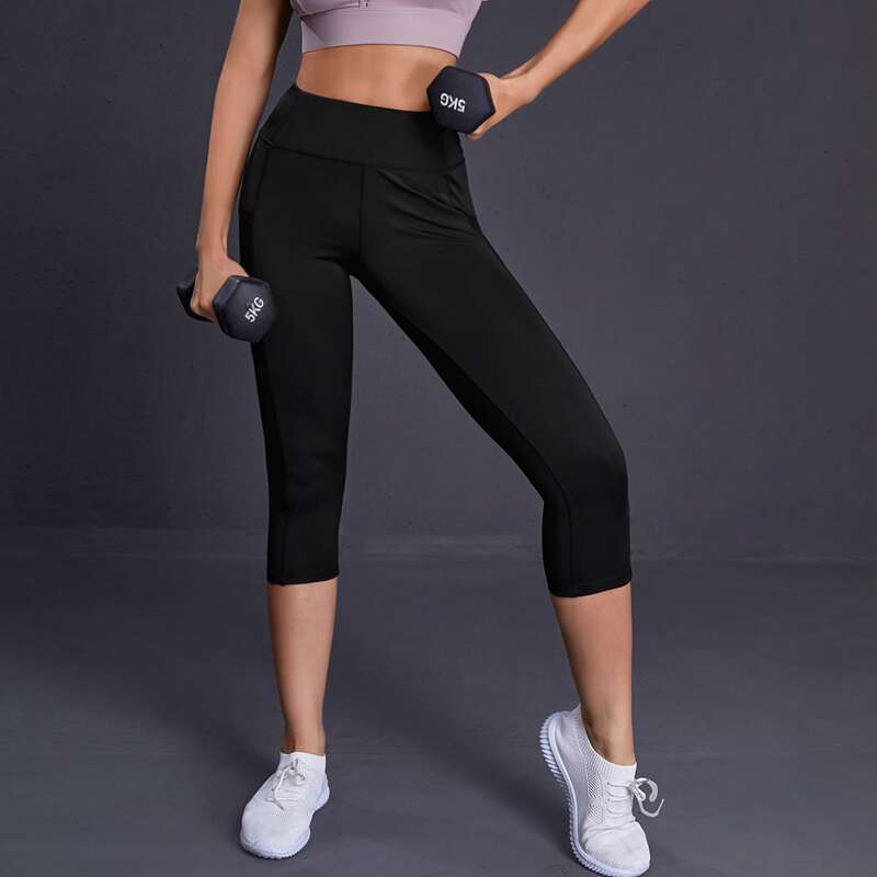 

Absorbs Sweat Phone Pocket Sports Leggings, Black