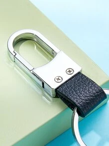 Men Minimalist Keychain - Black - View 3