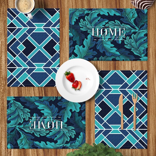 

1pc Random Pattern Placemat, Multicolor