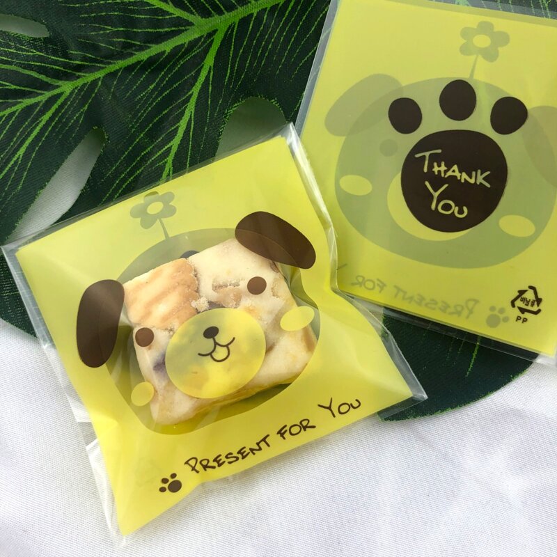 

100pcs Cartoon Dog Print Packaging Bag, Multicolor