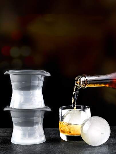 1pc Random Color Clear Plastic Reusable Kitchen Ice Ball Mould