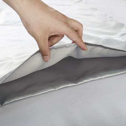 1pair Plain Satin Pillowcase Without Filler