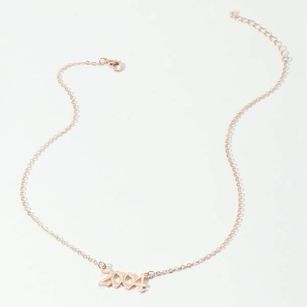 

Number Charm Necklace, Rose gold