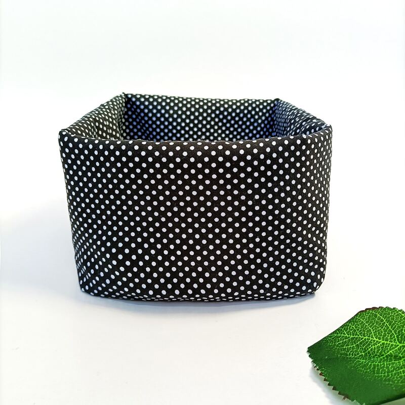 

Polka Dot Pattern Storage Basket, Black and white