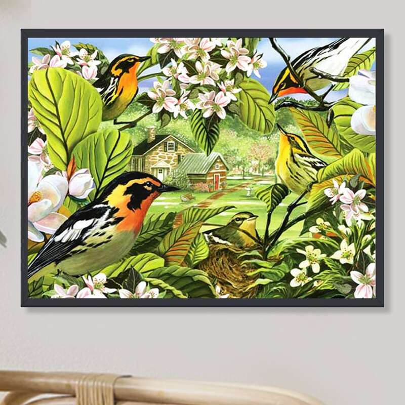 

Bird Print DIY Diamond Unframed Painting, Multicolor