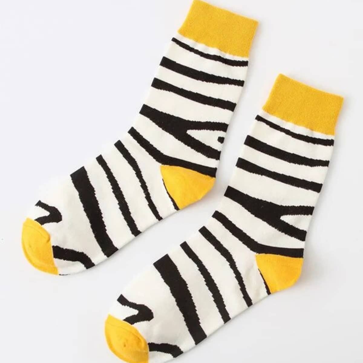 

Striped Pattern Crew Socks, Multicolor