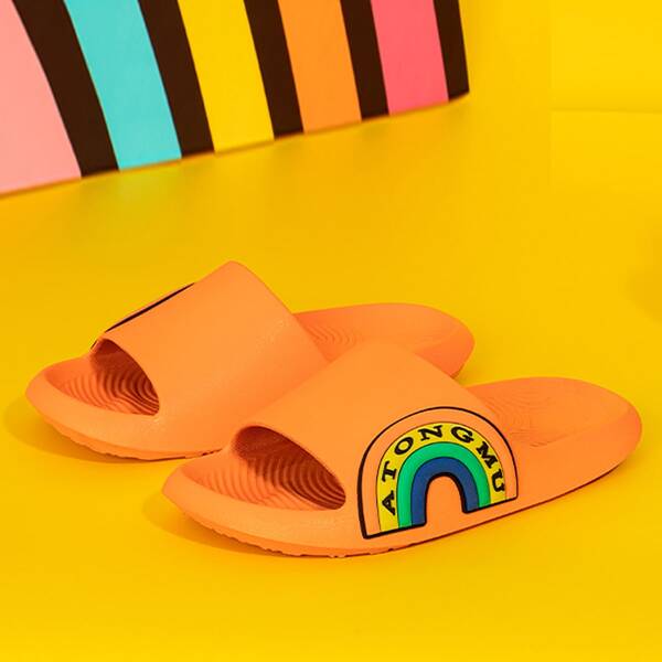 

Boys Letter Graphic Slippers, Orange