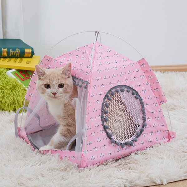 

Graphic Print Pet Tent, Pink