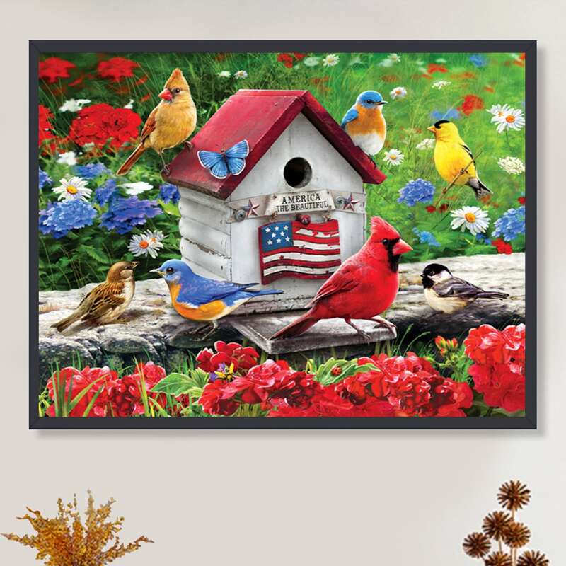 

Bird Print DIY Diamond Unframed Painting, Multicolor