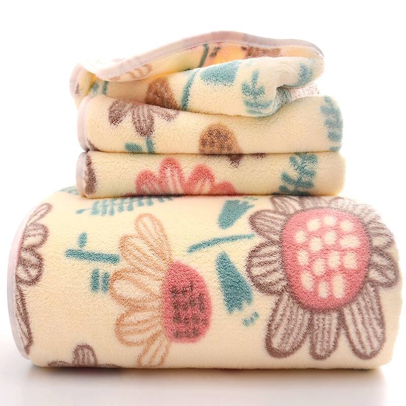 

1pc Flower Print Towel, Multicolor