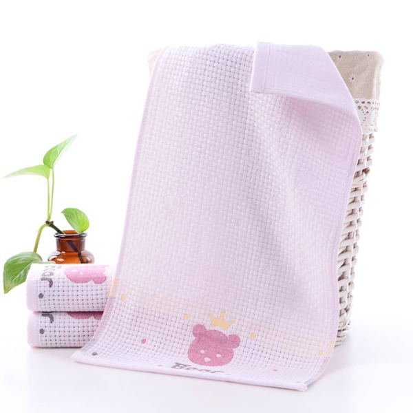

1pc Cartoon Graphic Face Towel, Baby pink