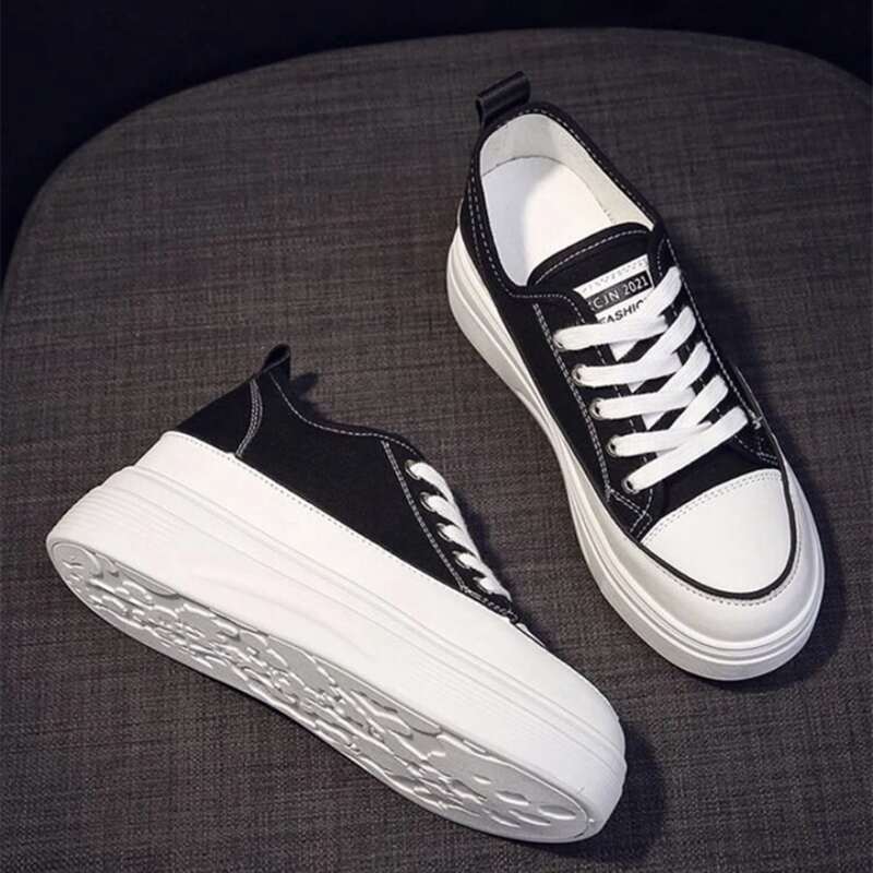 

Platform Canvas Sneakers, Black