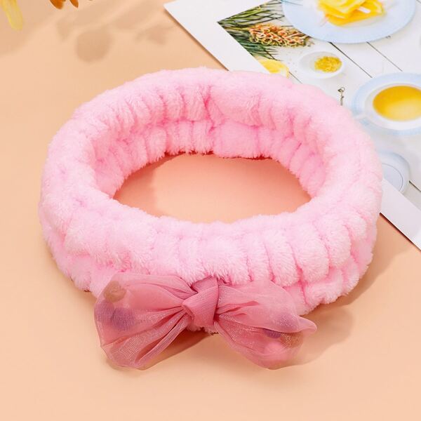 

Bow Decor Bath Headband, Pink