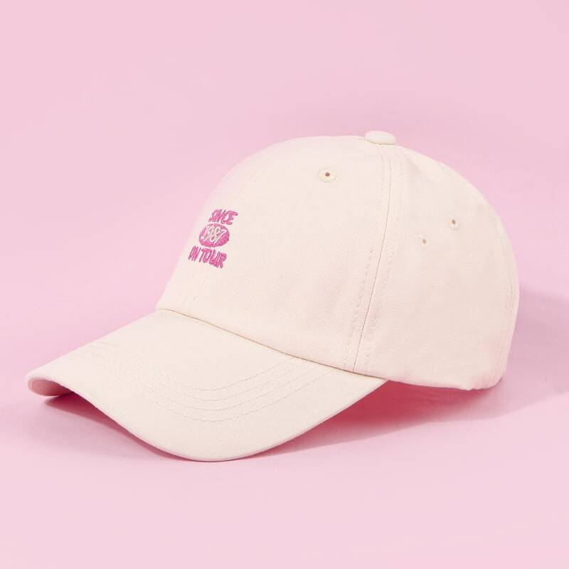 

Guys Letter Graphic Embroidery Baseball Cap, Beige