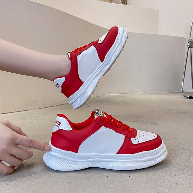 

Two Tone Skate Sneakers, Red