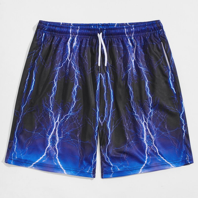 

Guys Lightning Print Shorts, Blue
