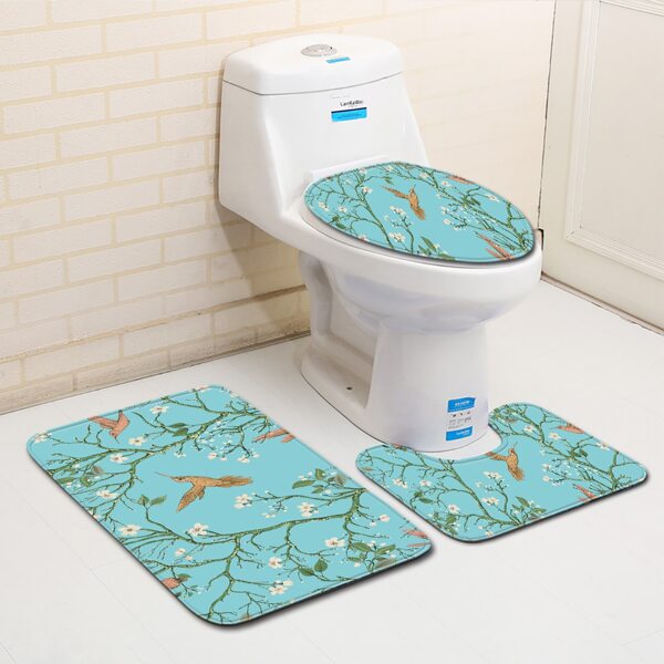 

1pc Plant Print Bath Mat, Multicolor
