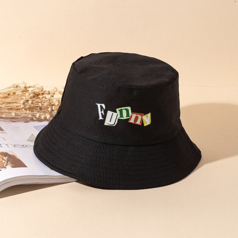 

Letter Graphic Bucket Hat, Black