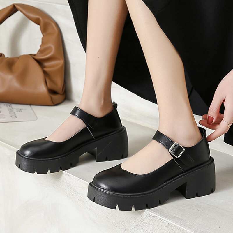 

Minimalist Mary Janes Shoes, Black