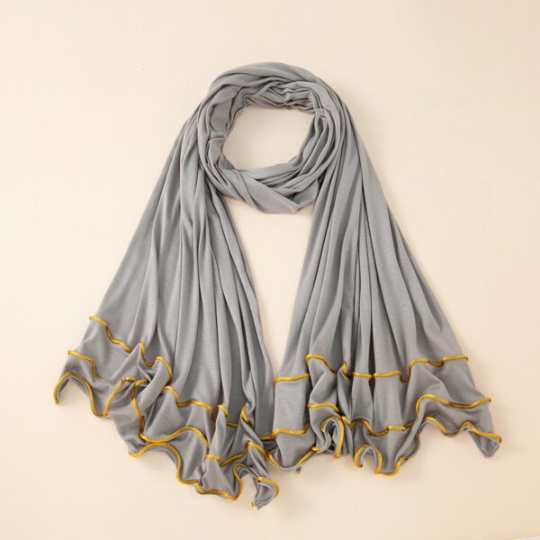 

Contrast Trim Scarf, Grey