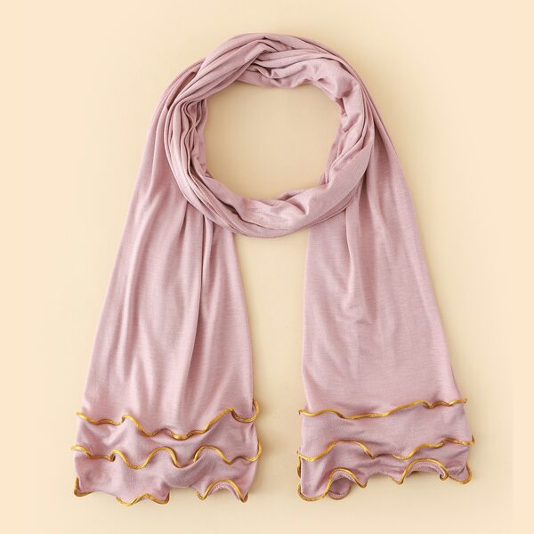 

Contrast Trim Scarf, Dusty pink