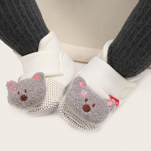 

Girls Cartoon Bear Decor Boots, White