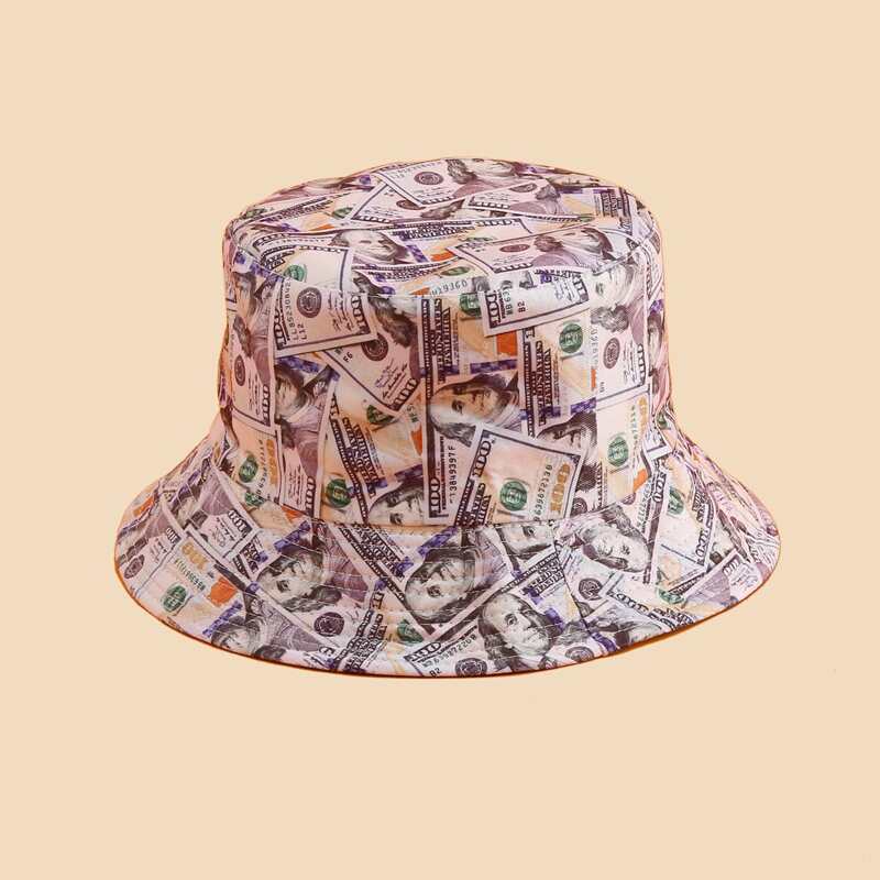

Dollar Pattern Bucket Hat, Multicolor
