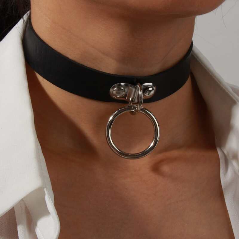 

Ring Decor Choker, Black